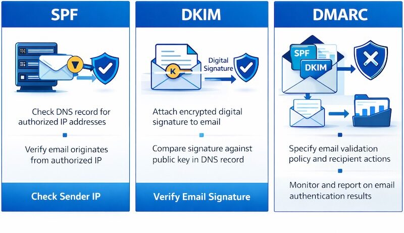 Email security protocols: SPF, DKIM and DMARC